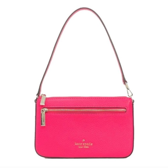 kate spade leila pebbled leather convertible bikini pink small handbag wristlet - Picture 8 of 10